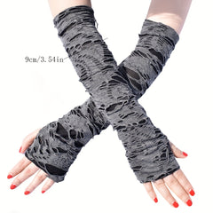 Long Halloween Gloves Dark Punk Style Halloween Cosplay Accessories