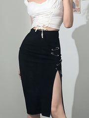 Y2K Sexy Split Skirt High Waist Skirt Women's Clothing
