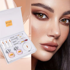 10pcs Makeup Set Eyeliner Mascara Liquid Foundation Lipstick Loose Powder