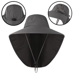 Quick-Drying Sun Hat with Neck Flap for Outdoors