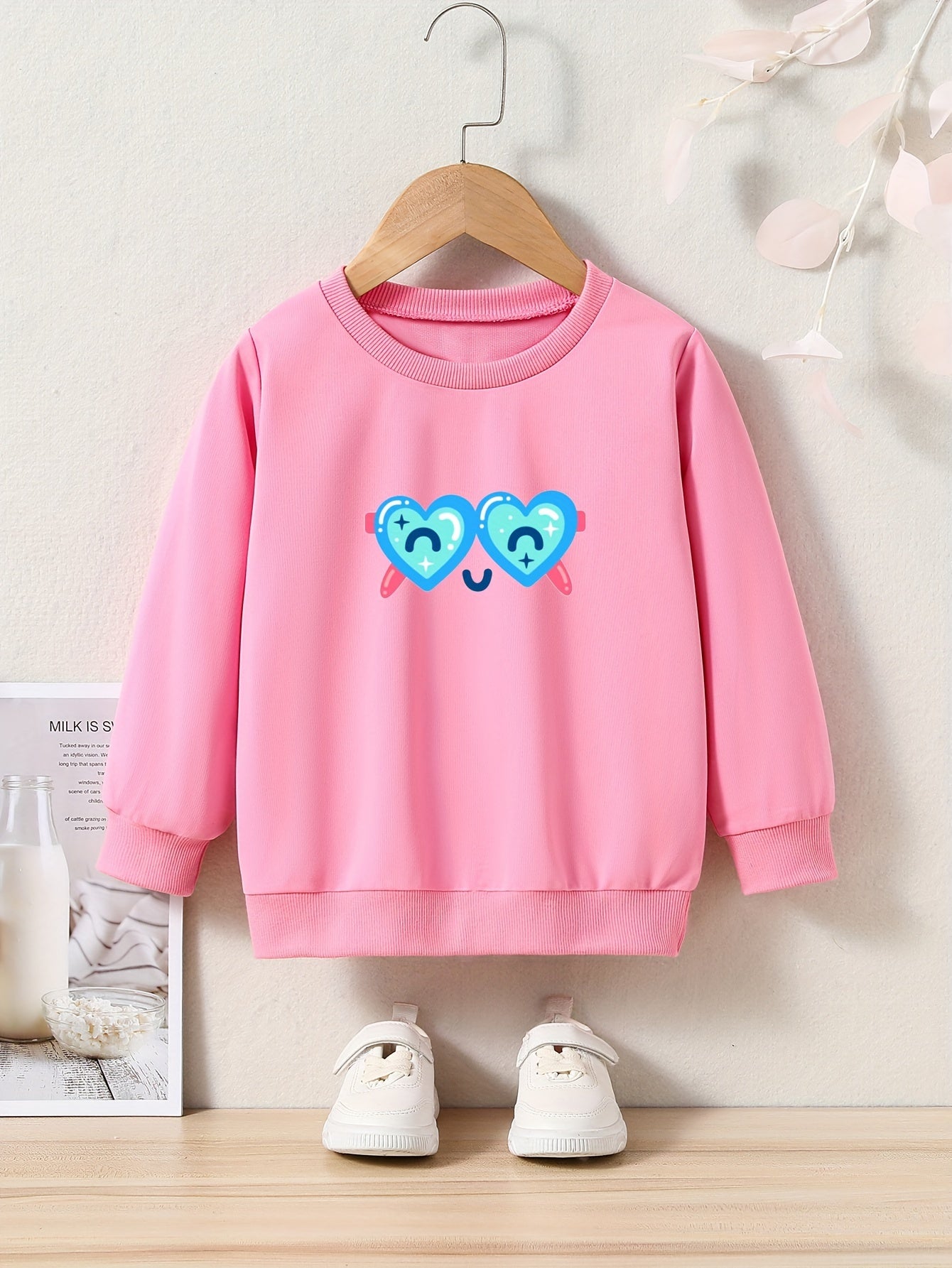 OERYUI Kids Cartoon Sunglasses Graphic Sweatshirt