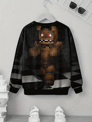 Teens Little Monster 3D Print Sweatshirt Kids Casual Pullover