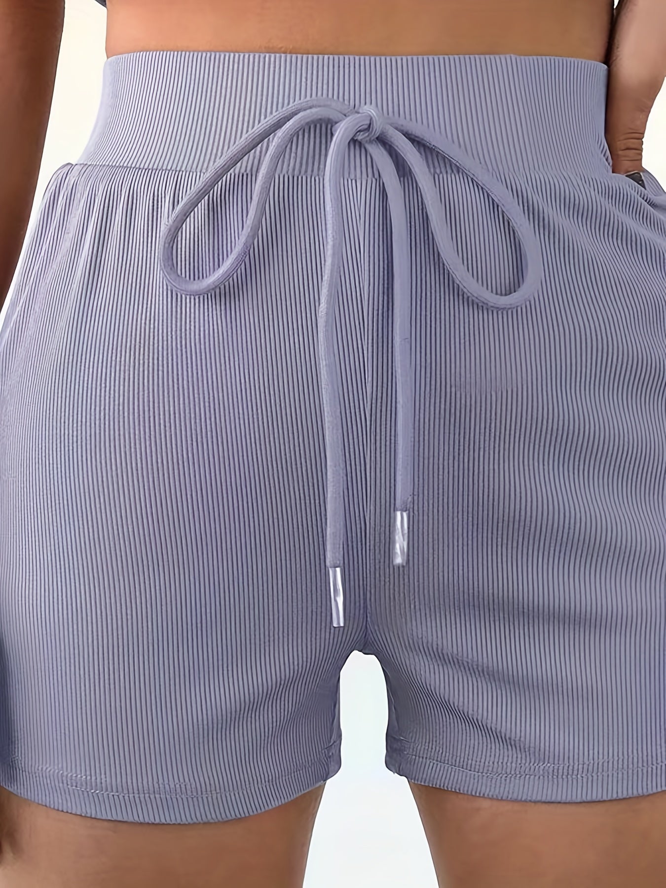 Solid Drawstring Shorts Casual Shorts For Spring & Summer Women's Clothing