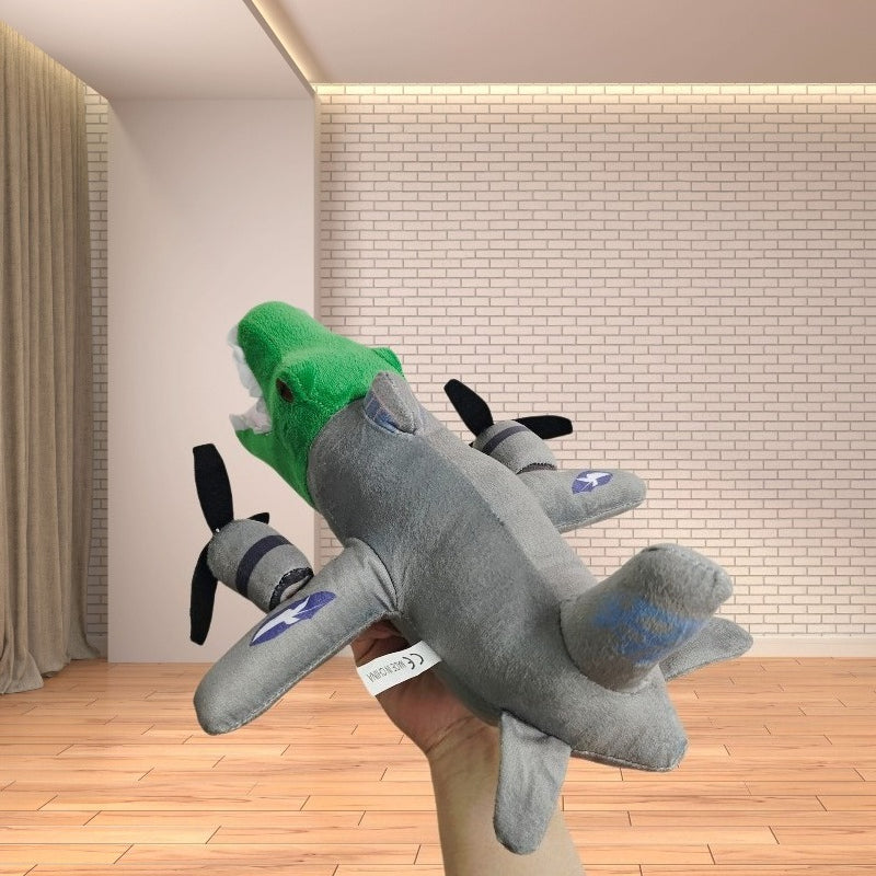 Cute Plush Toy with Green Hoodie & Accents