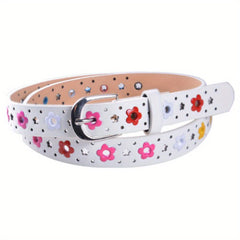 Floral Pattern Buckle Belt for Girls and Boys