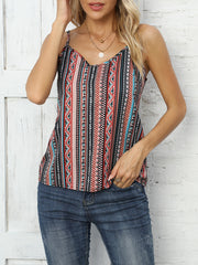 Tribal Striped Print Cami Top Sleeveless Women's Clothing