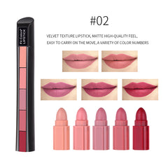 Matte Velvet Lipstick Set Red Nude 5 in 1 Moisturizing Waterproof Lip