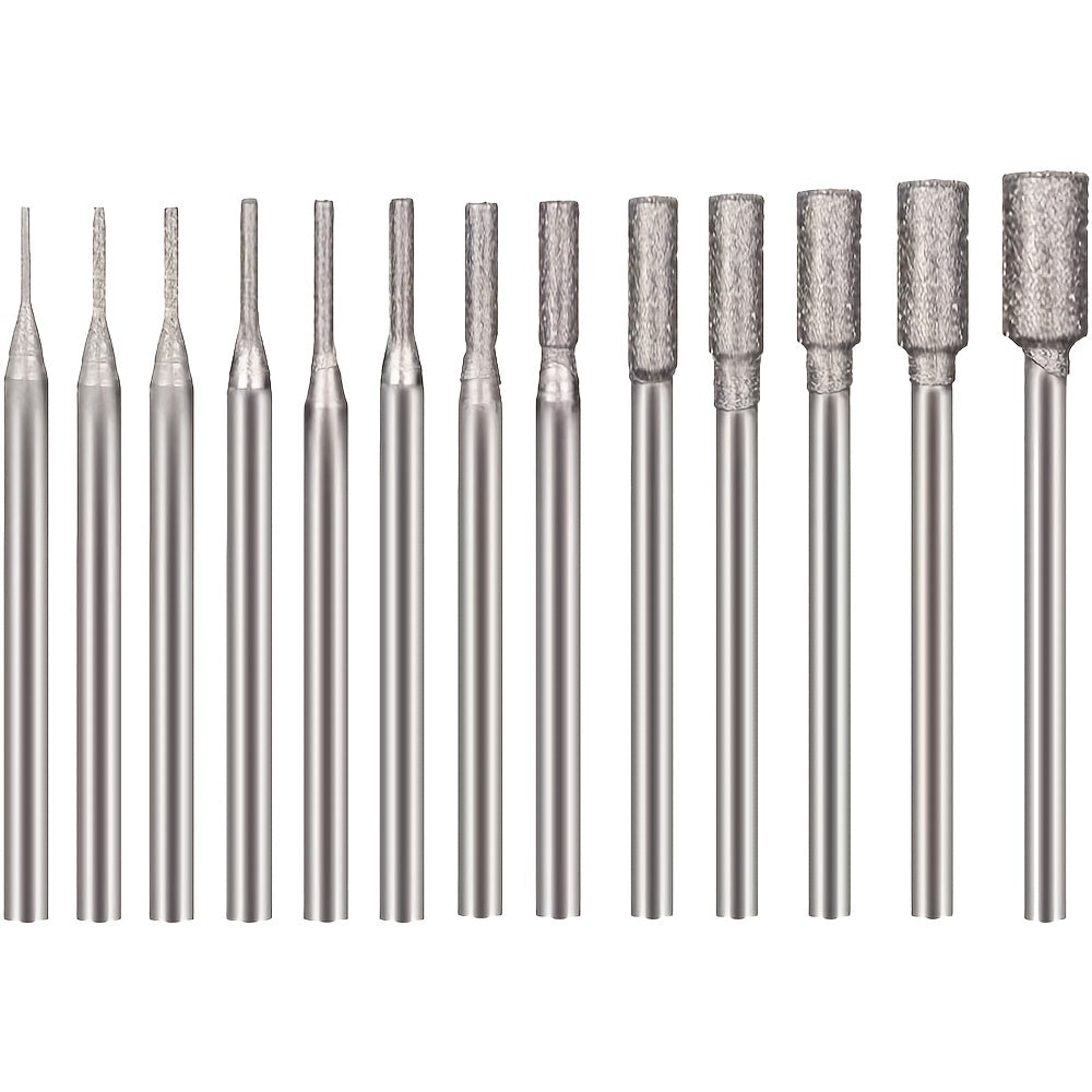 13-Piece Diamond Sanding Bits Set for Jade Carving & Stone Polishing