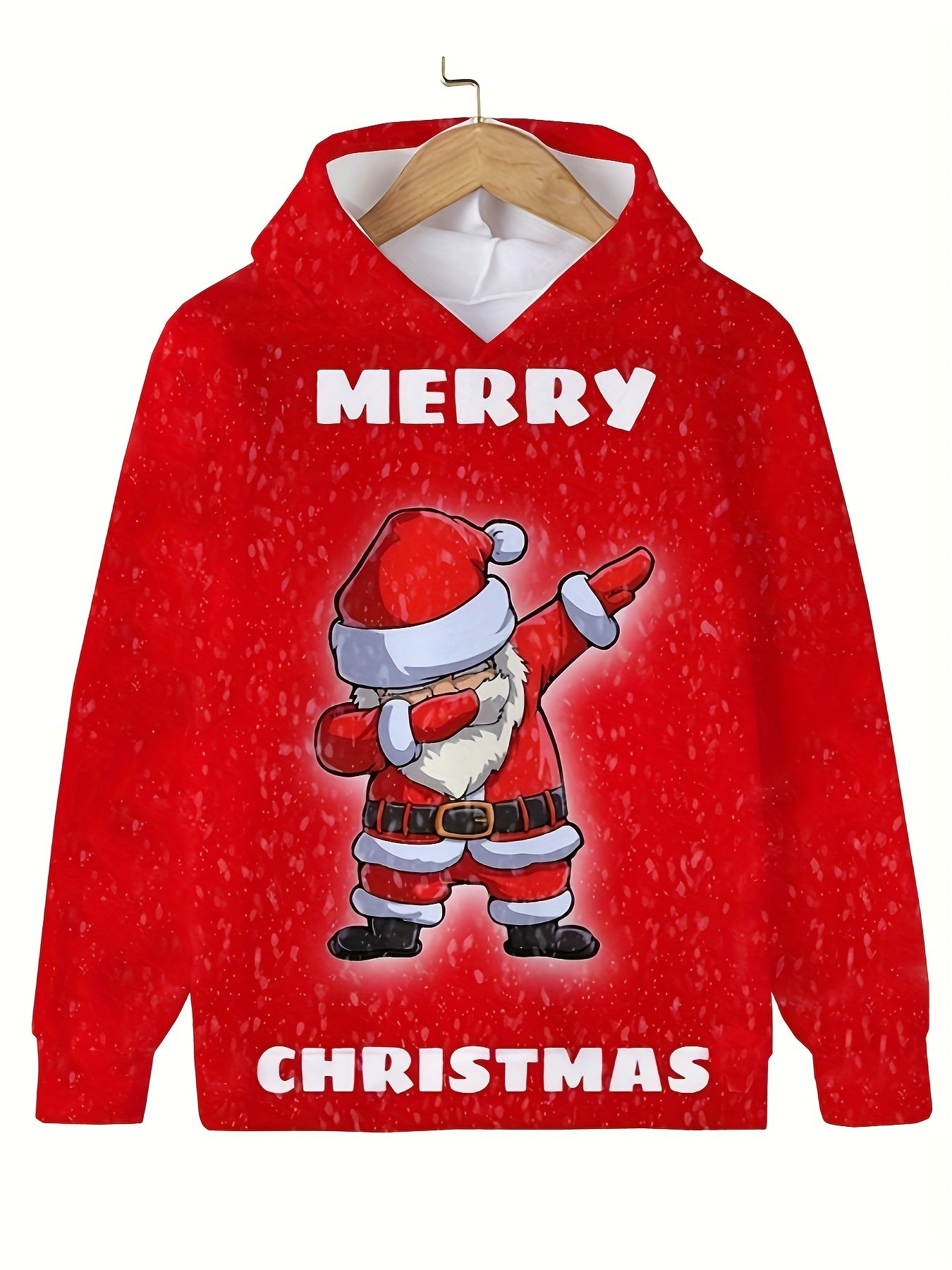 MERRY CHRISTMAS Hooded Sweatshirt Girls' Tops Comfy Hoodies For Christmas 3 14y