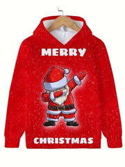 MERRY CHRISTMAS Hooded Sweatshirt Girls' Tops Comfy Hoodies For Christmas 3 14y