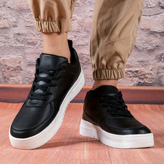 Faux Leather Skate Shoes Casual Flat Wear Resistance Sneakers
