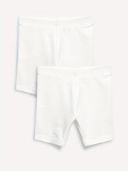 2pcs Toddler Girls Solid Elastic Waist Casual Biker Shorts
