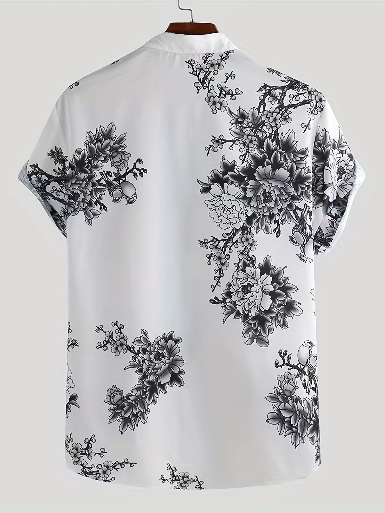 Men s Floral Graphic Short Sleeve Shirt Hawaiian Beach