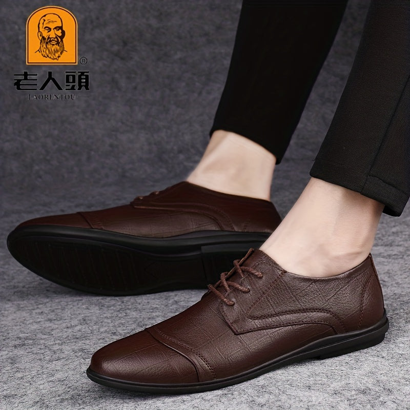 LAORENTOU Men's Plaid Lace Up Derby Shoes