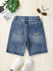 Boys Ripped Denim Shorts - Summer Outdoor Comfort
