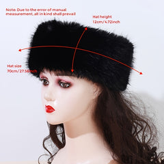 Faux Fur Headband Women Cozy Stretch Hairband Outdoor Ear Warmers