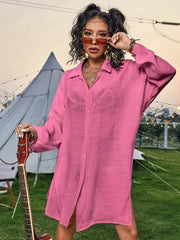 Sheer Rash Guard Cover Up Shirt Beachwear