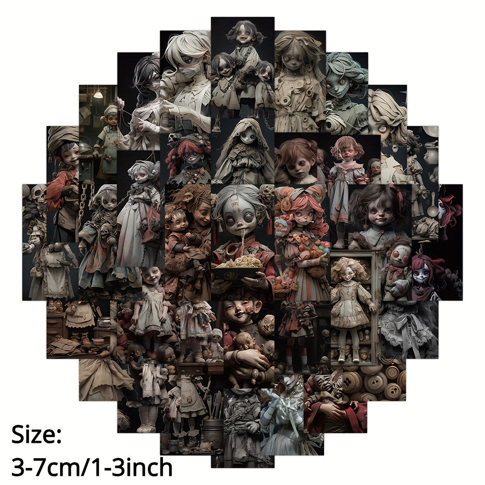 60pcs Horror Doll Graffiti Stickers Waterproof DIY Creative Toys