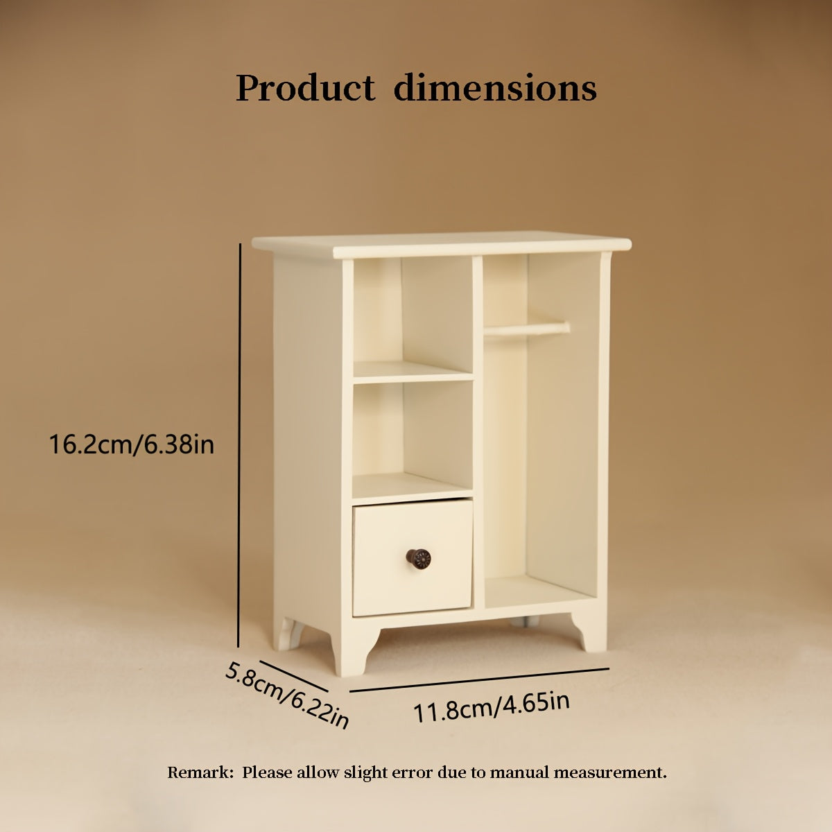 1:12 Scale French Wooden Wardrobe Display BJD Scene Ornament with Stickers