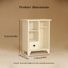 1:12 Scale French Wooden Wardrobe Display BJD Scene Ornament with Stickers