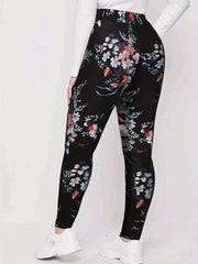Women's Plus Floral High Stretch Skinny Pants