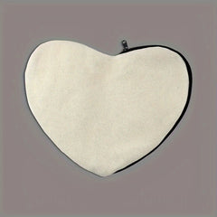 Love Heart Blank Canvas Small Clutch Bag Coin Purse DIY Crafts