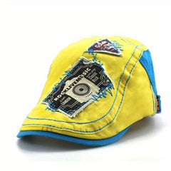 Vintage Patched Retro Peaked Cap for Men