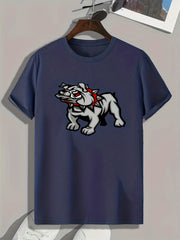 Fierce Dog Print Men's Graphic T-shirt for Summer