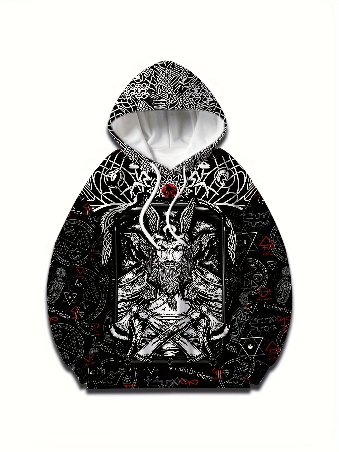 Men's All Over Print Hoodie Kangaroo Pocket Loose Pullover