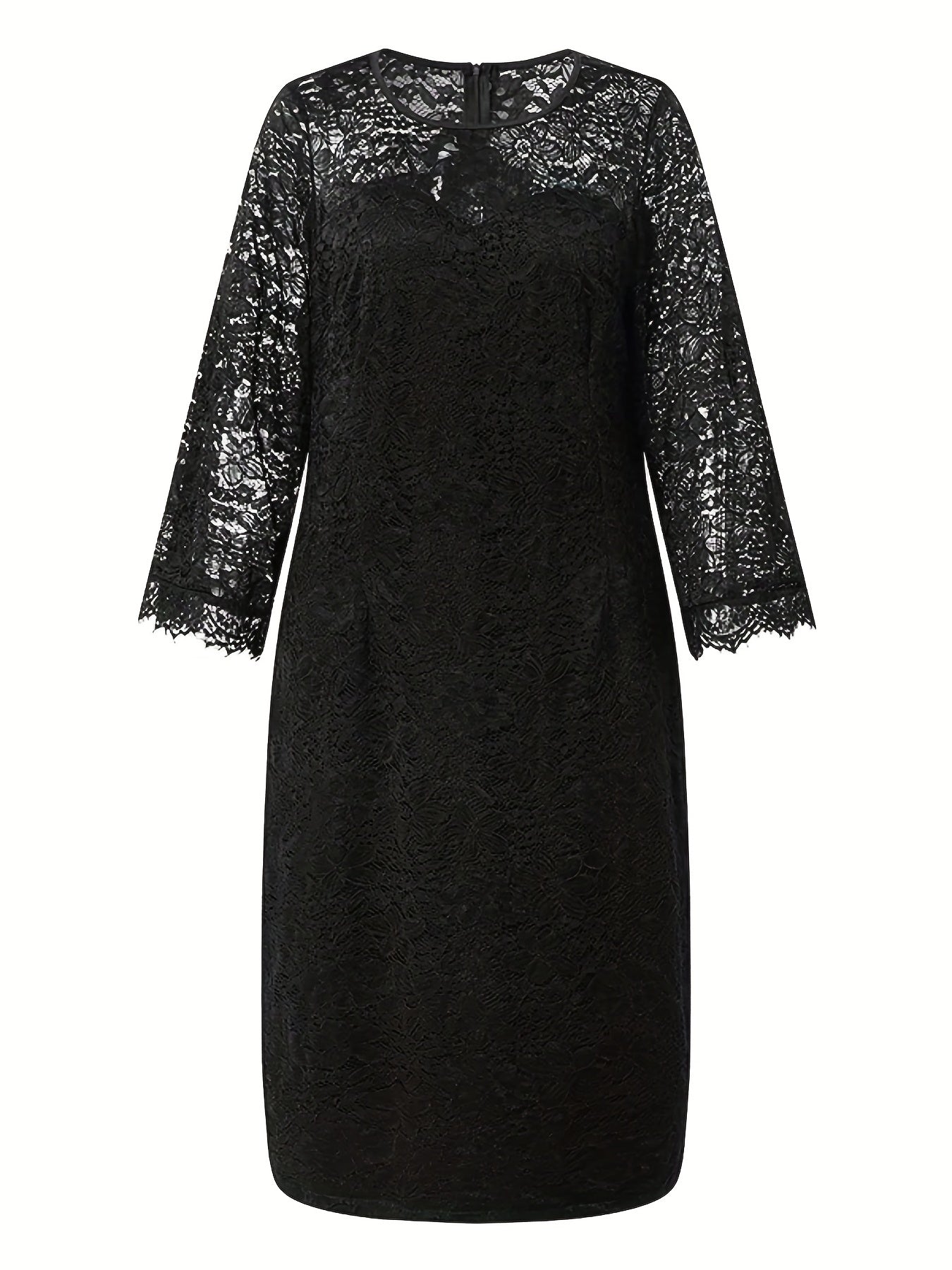 Women's Floral Jacquard Lace Cocktail Dress