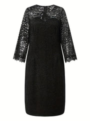Women's Floral Jacquard Lace Cocktail Dress