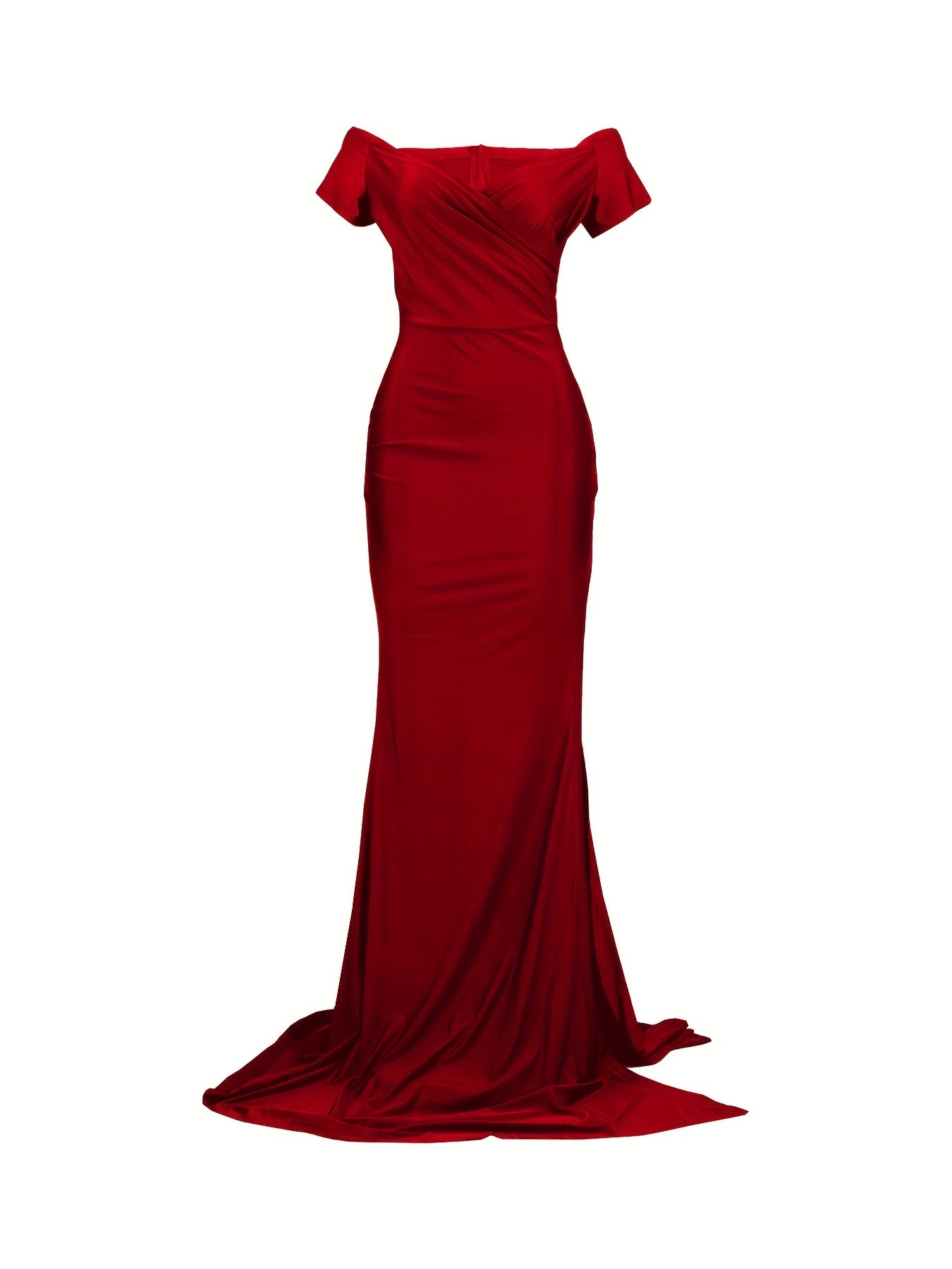 Off Shoulder Split Thigh Dress Solid Bodycon Party Maxi Dress