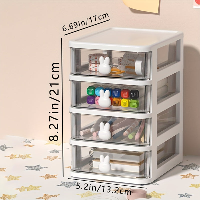3 4 Layer Rabbit Desktop File Pen Holder Storage Box