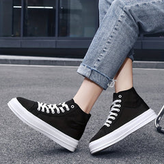 Women's Canvas High Top Lace Up Board Shoes