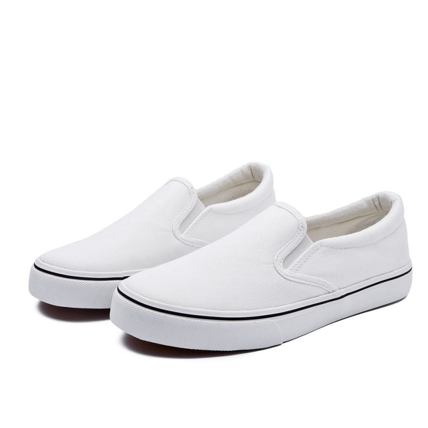 Women's Canvas Slip on Casual Shoes Low Top Round Toe Flat Walking Sneakers