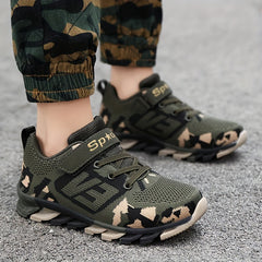 Kid's Camouflage Sneakers, Breathable with Shock Absorption, Soft Sole