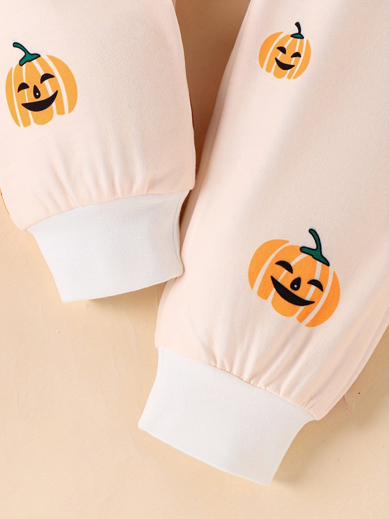 Halloween Pumpkin Head Sweatshirt Pants Set for Kids