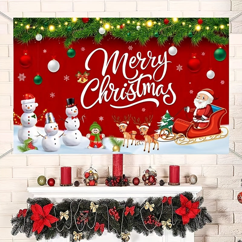 Christmas Santa Claus Driving Decorative Banner Background