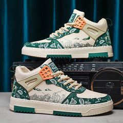 Men's Graphic Print Skate Shoes Ankle Top Breathable Non Slip Sneakers