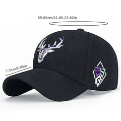 Embroidered Deer Head Baseball Cap Sun Hat Trucker Hat