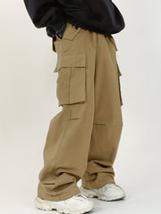 Men's Straight Leg Cargo Pants Loose Baggy Outdoor Work Pants