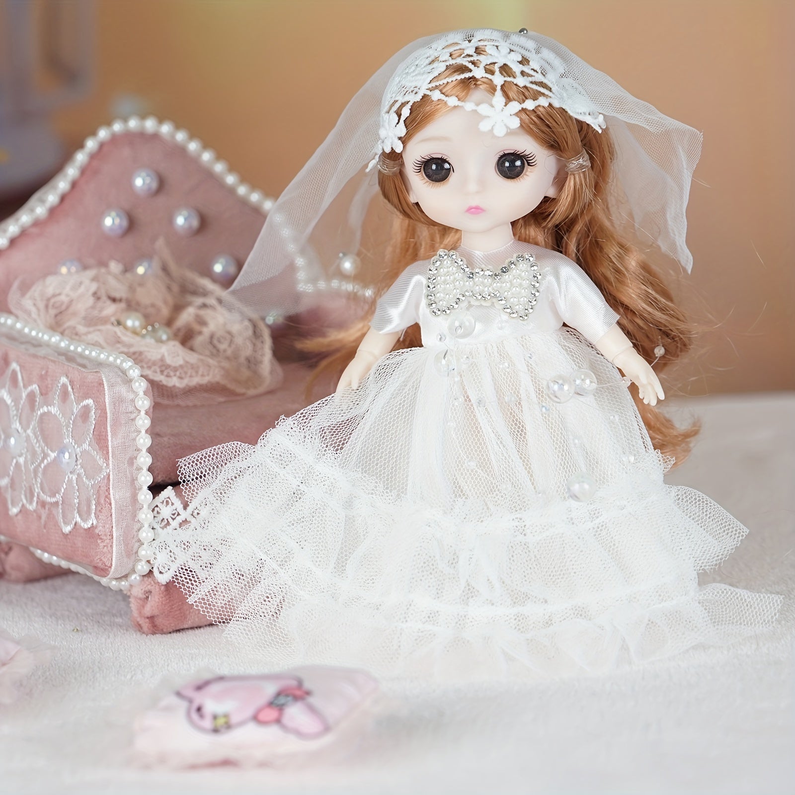 Big Eyed Girl Doll with Removable Outfits - Perfect Birthday Gift
