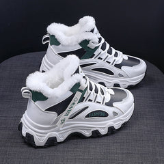 Women's Chunky Sneakers Warm Plush Lined Anti-slip Shoes