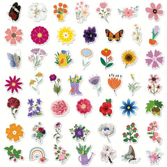 100pcs Flower Stickers Waterproof Vsco Stickers Pack