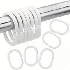 Plastic & Metal Shower Rings for Curtain Bathroom Shower (50pcs)