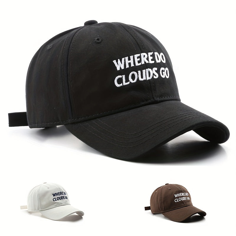 Letter Embroidery Unisex Baseball Cap Solid Casual Dad Hats Adjustable Sun Hats