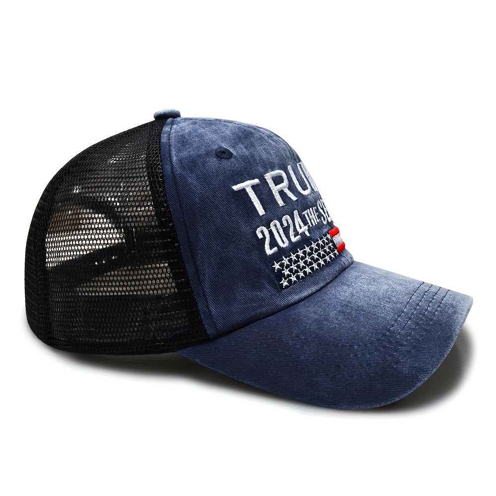 Distressed Trucker Hat Vintage Embroidery Baseball Cap