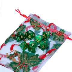 7pcs Christmas Themed Polyhedral Dice Set for Board Game - Holiday Birthday Gift