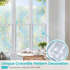 Privacy Window Film Stained Glass Rainbow Clings Sun Blocking Decor