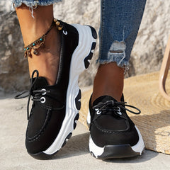 Women's Slip On Casual Shoes Breathable Low Top Lace Up Sports Sneakers